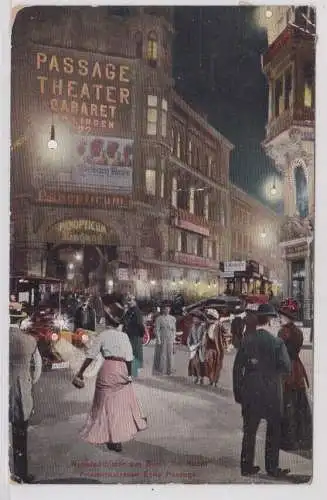 77485 AK Weitstadtbilder aus Berlin bei Nacht Friedrichstrasse Ecke Passage 1911