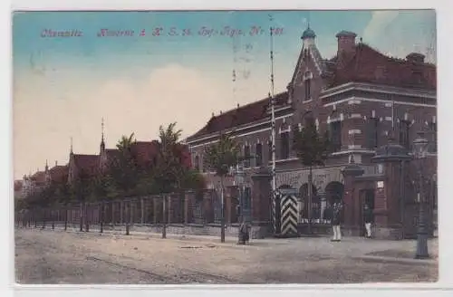 36955 Feldpost Ak Chemnitz - Kaserne d. K. S. 15. Inf.-Regts. No. 181 1914