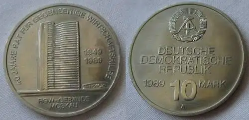 DDR Gedenkmünze 10 Mark 40 Jahre RGW gegenseitige Wirtschaftshilfe 1989 (155837)