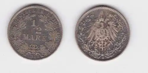1/2 Mark Silber Münze Deutsches Reich 1912 D f.vz (162547)