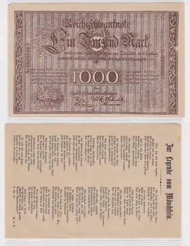 1000 Mark Scherz Reichsschwanknote Reichsschwankdirektorium um 1910 (108827)