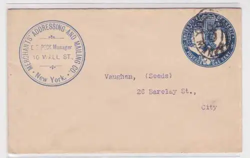906970 Ganzsachen Brief USA Merchants' Addressing and Mailing Co. New York 1892