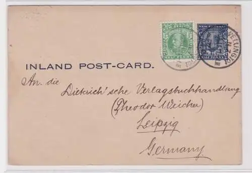 907361 Ganzsachen Postkarte Neuseeland Inlandskarte nach Leipzig 1911