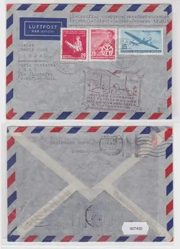 907430 DDR Brief Luftpost Wiederaufnahme d Flugverkehrs mit dem Nahen Osten 1956