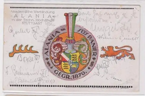 38929 Studentika Ak Akademische Verbindung "Alania" t. Hochschule Stuttgart 1924