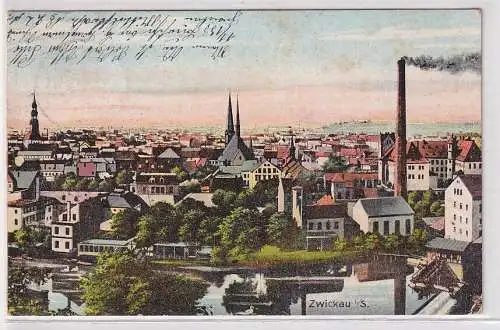 21131 Ak Zwickau in Sachsen Totalansicht 1910