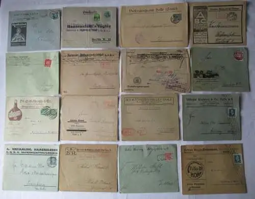 Sammlung 27 Belege Einschreiben Barfreimachung Reklamezudrucke (104210)