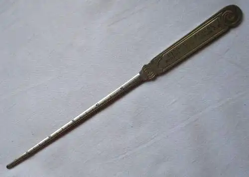 antiker Reklame Brieföffner Riedel & Ginzel Bernstadt mit Lineal (161450)