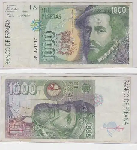 1000 Pesetas Banknote Spanien 12. Oktober 1992 Pick 163 (144801)