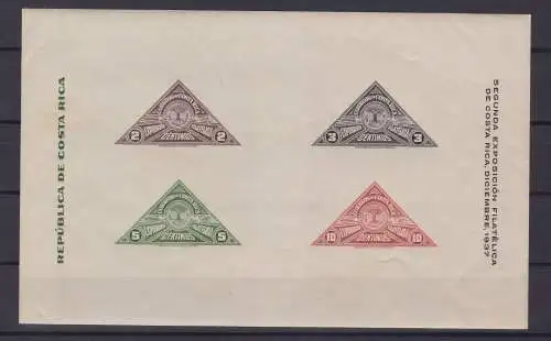 Briefmarken Costa Rica Block1 postfrisch 1937 Briefmarkenausstellung (136672)