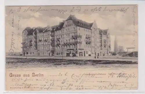 906546 Ak Gruss aus Berlin - Genossenschaftshaus Samariter-Str. 1900