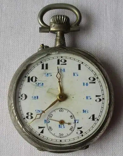 Silber Taschenuhr Lépine Léon Lévy & Frères / Pierce SA Handaufzug (158026)