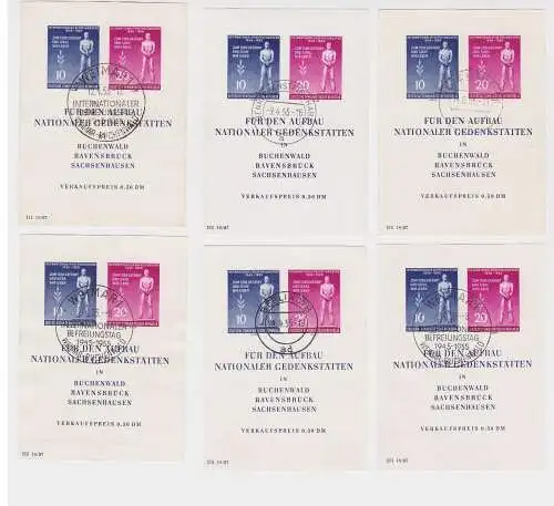 6 x DDR Briefmarken Block 11 (Nationale Gedenkstätten) gestempelt (159197)