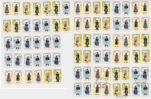 13 x DDR Briefmarken Volkstrachten I 1964 Michel 1074-1079 (158563)