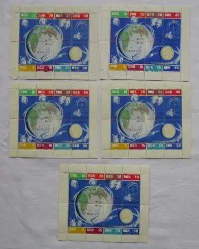 5 x DDR Briefmarken Kleinbogen 1962 (Weltreumflug) postfrisch (159810)