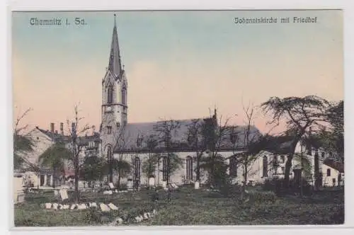 904809 AK Chemnitz - Johanniskirche mit Friedhof