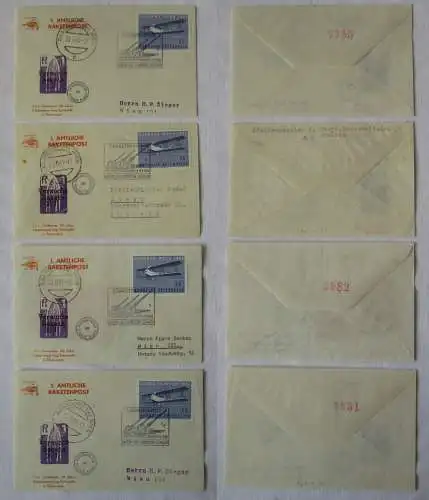 4 Belege 1. Amtliche Raketenpost Österreich Wien LUPOSTA 1961 (123534)
