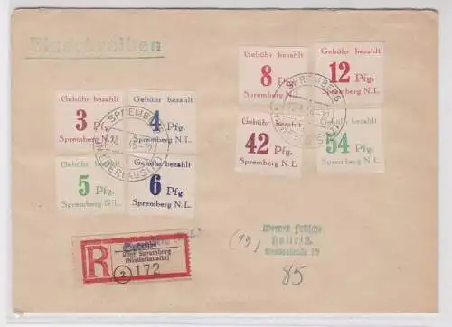 907072 Einschreibebrief Lokalausgabe Spremberg 25. Januar 1946 Michel 7-14