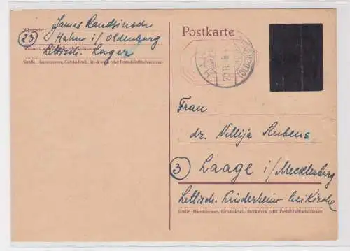 906758 Notganzsache 1945 Gebühr bez. Alliierte Besetzung Oldenburg (Oldb) P A03