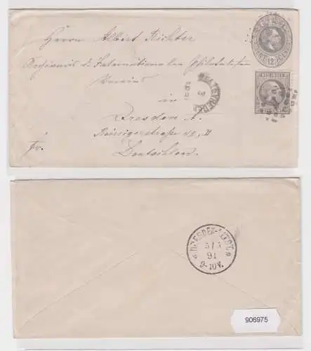 906975 Brief Niederländisch Indien 12 1/2 Cents Weltevreden - Dresden 1891