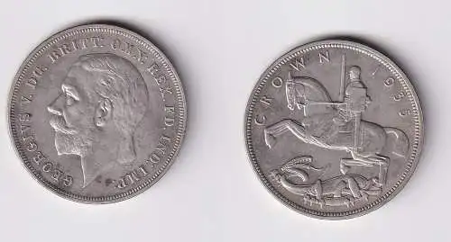 1 Crown Silber Münze Großbritannien Georg V. 1935 vz (154154)