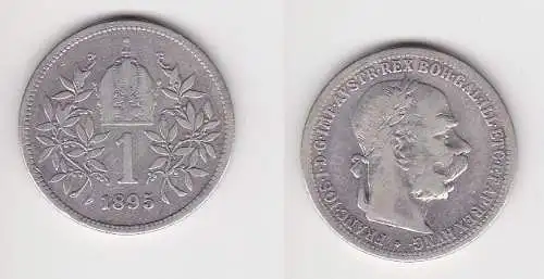 1 Krone Silber Münze Österreich 1895 f.ss (166490)