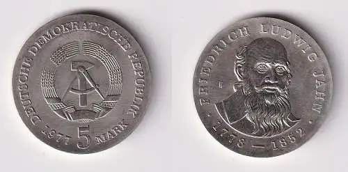 DDR Gedenk Münze 5 Mark Friedrich Ludwig Jahn 1977 (167482)