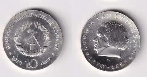 DDR Gedenk Silber Münze 10 Mark Ludwig van Beethoven 1970 Stempelglanz (166869)
