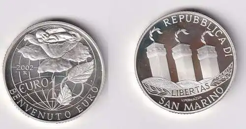 10 Euro Silber Münze San Marino Benvenuto Euro 2002 PP (164067)