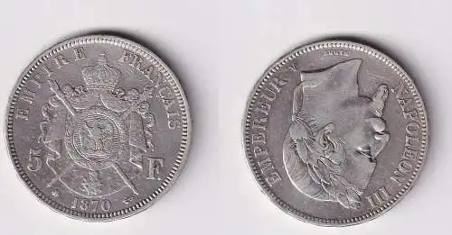 5 Franc Silber Münze Frankreich 1870 A ss (165285)