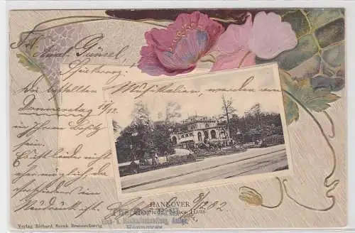 44083 Jugenstil Präge Ak Hannover Eilenriede neues Haus 1902
