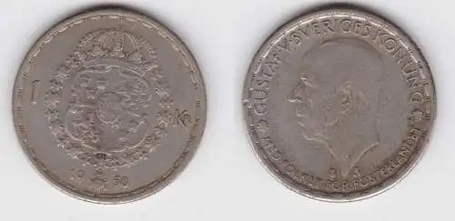 1 Krone Silber Münze Schweden 1950 (156120)