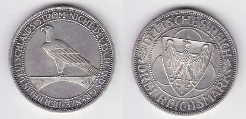 3 Mark Silbermünze Der Rhein 1930 A vz (155678)