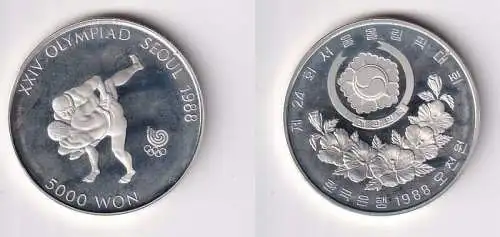 5000 Won Silber Münze Korea Olympiade 1988 Seoul 1988 PP (167465)