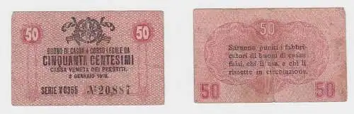50 Centesimi Banknote Italien 2.1.1918 Cassa Veneta dei Prestiti (152327)