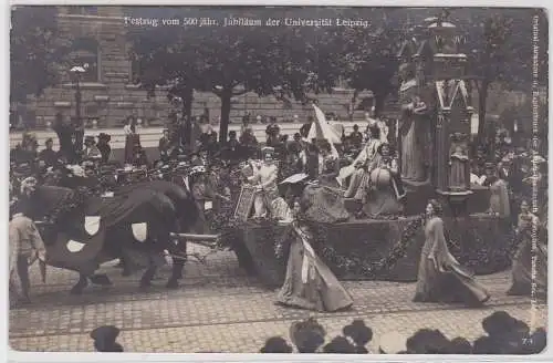 23621 Foto Ak Festzug vom 500jährigen Jubiläum der Universität Leipzig 1909