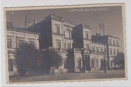 44087 Foto Ak Liepāja Libau Lettland Bahnhof um 1915