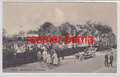 74481 Ak Mosel Restaurant "Gambrinus" mit Auto davor 1912