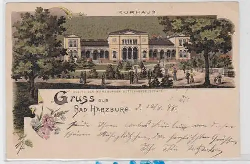 95754 Ak Lithographie Gruß aus Bad Harzburg Kurhaus 1898