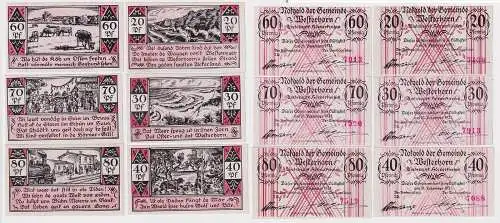 6 Banknoten Notgeld Gemeinde Westerhorn o.D.-31.12.1921 (167264)