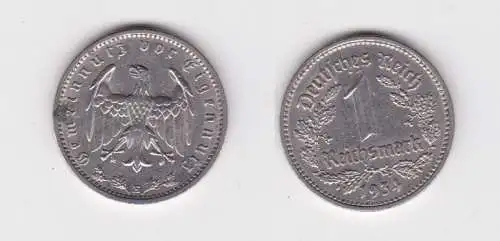 1 Mark Nickel Münze III.Reich 1934 E Jäger Nr. 354 f.vz (123663)