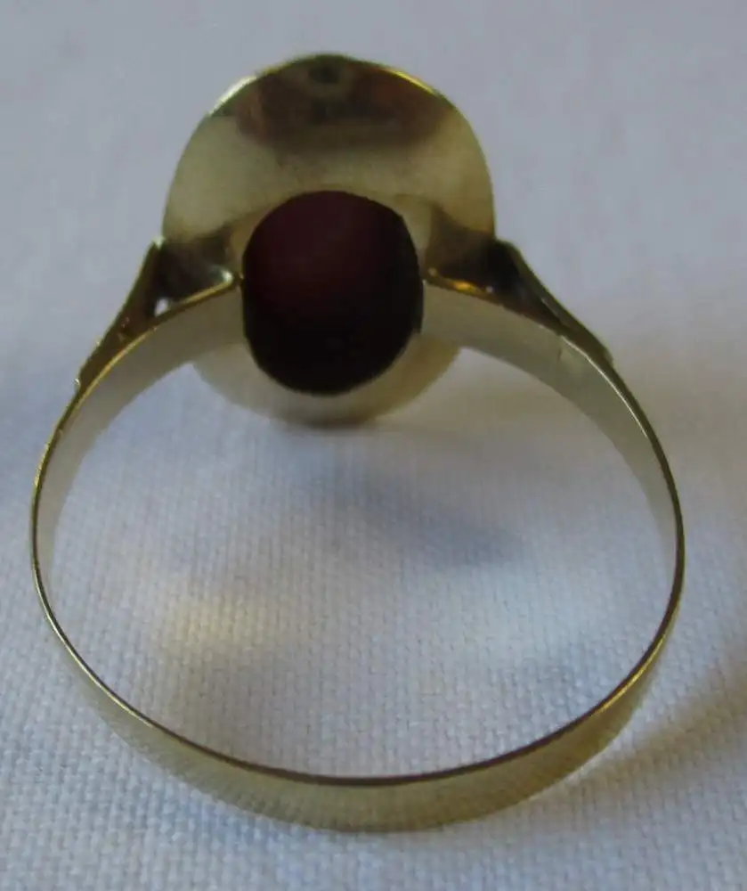 hochwertiger ägyptischer Damen Ring aus 750er Gold mit Koralle (129466) 3