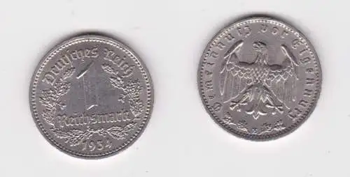 1 Mark Nickel Münze III.Reich 1934 E Jäger Nr. 354 vz (162281)