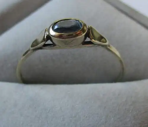 eleganter Damen Ring 333er Gold mit blauem Spinell (126173)
