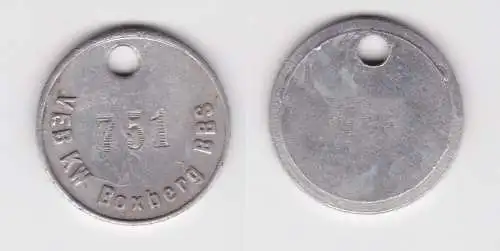 alte Aluminium Wertmarke VEB KW Boxberg BBS  (154961)