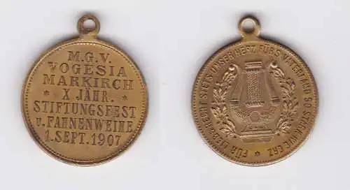 Medaille MGV Vogesia Markirch Stiftungsfest & Fahnenweihe 1907 (156343)