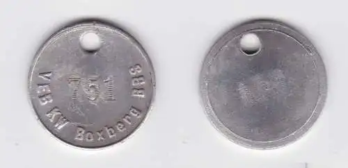 alte Aluminium Wertmarke VEB KW Boxberg BBS  (158521)
