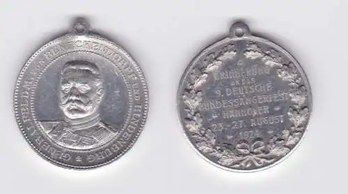 Aluminium Medaille 9.dt.Bundessängerfest Hannover 1924 Hindenburg (156920)