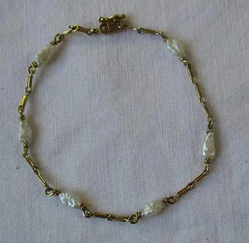 hochwertiges 18 Karat Gold Kinderarmband mit Opalen Länge 14,5 cm (111571)