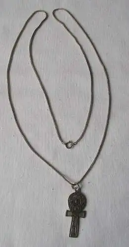 elegante 900er Silber Kette mit ägyptischem Skarabäus Anhänger (159030)